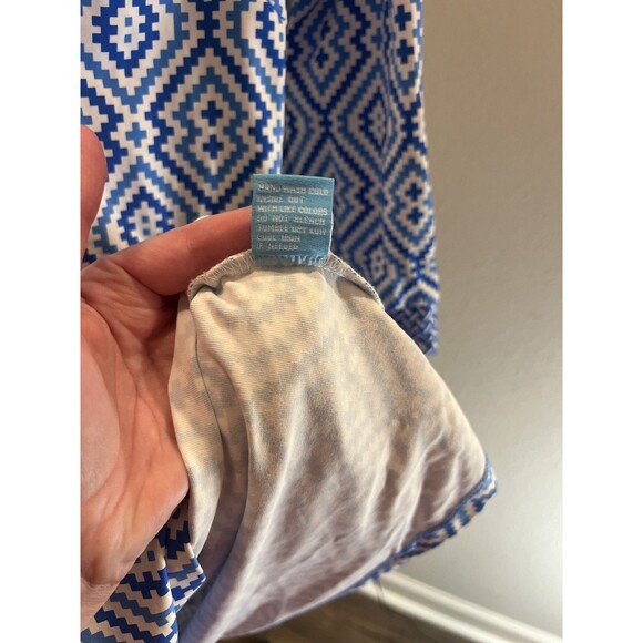 J. Mclaughlin Gisel Catalina Nylon 3/4 Sleeve U-Neck Dress Blue Women Large - Picture 2 of 11